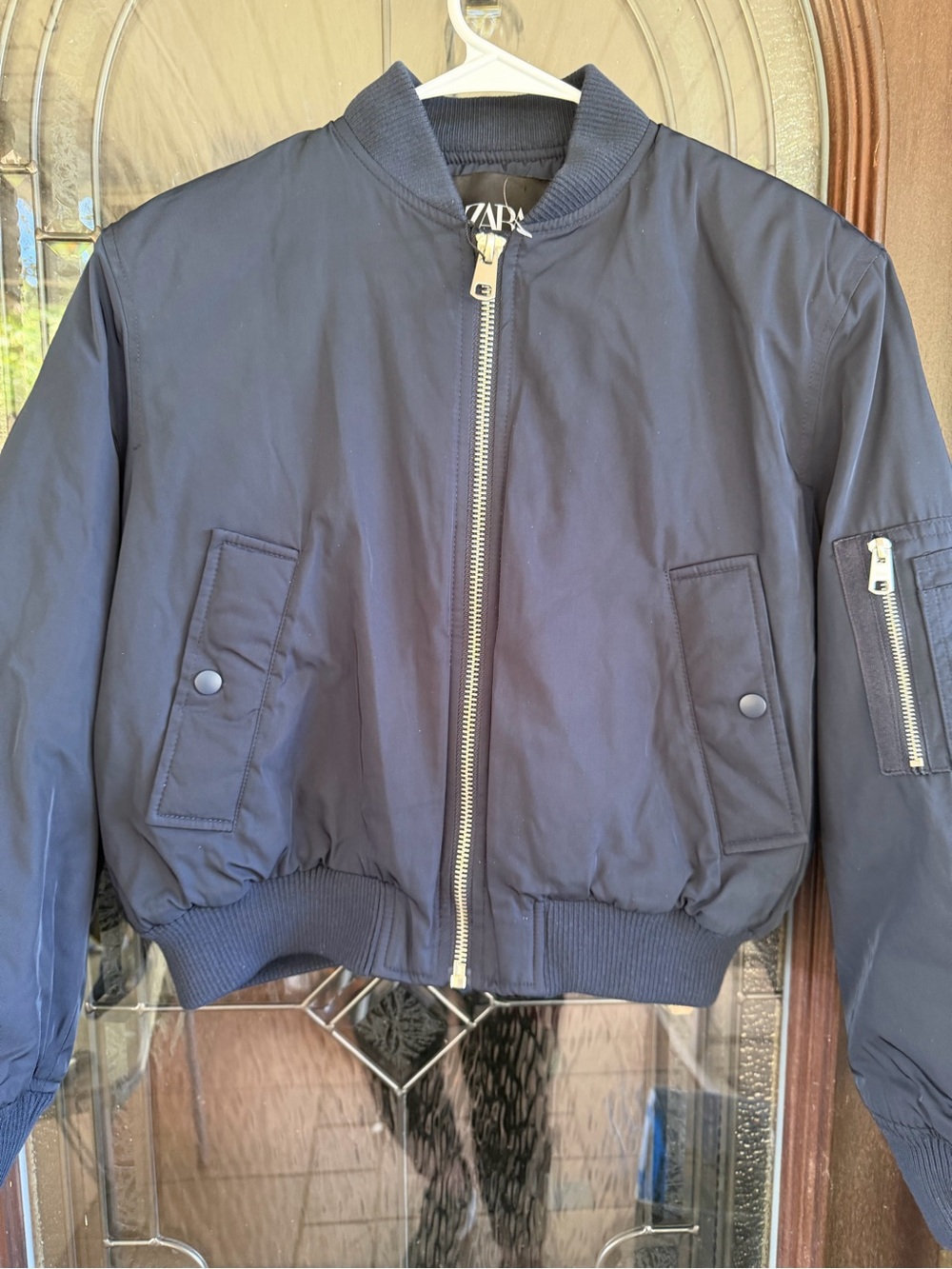 Zara Dark Navy Bomber Jacket